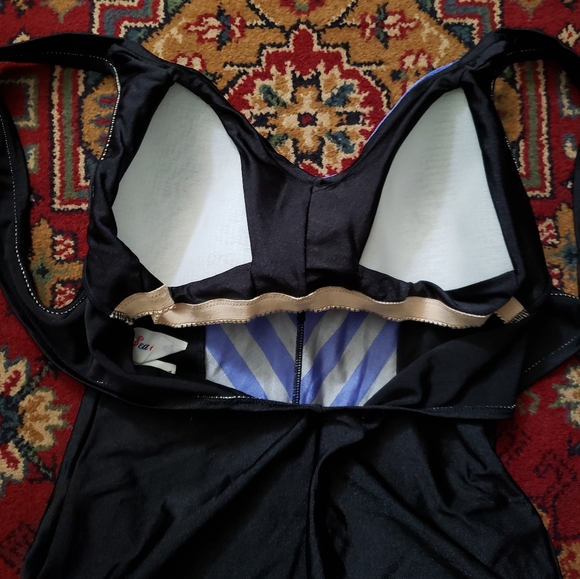 ⭐ VINTAGE | Mid-Century Purple & Black One Piece Sea Stars Swimsuit - Picture 9 of 12